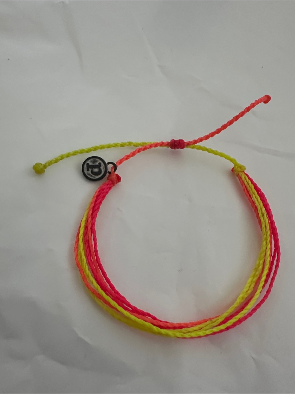 NWOT Pura Vida Neon Pink & Yellow Adjustable Friendship Bracelet